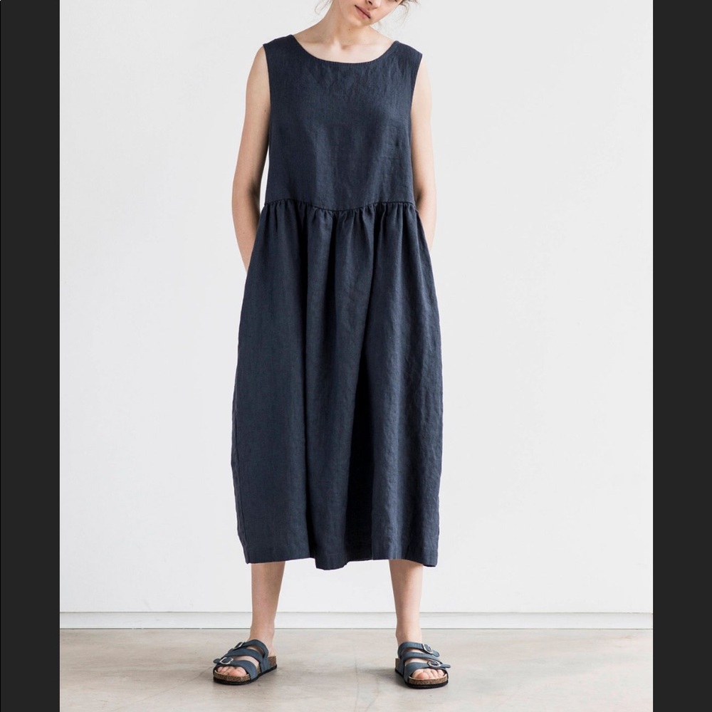 Not Perfect Linen Maxi Smock Dress